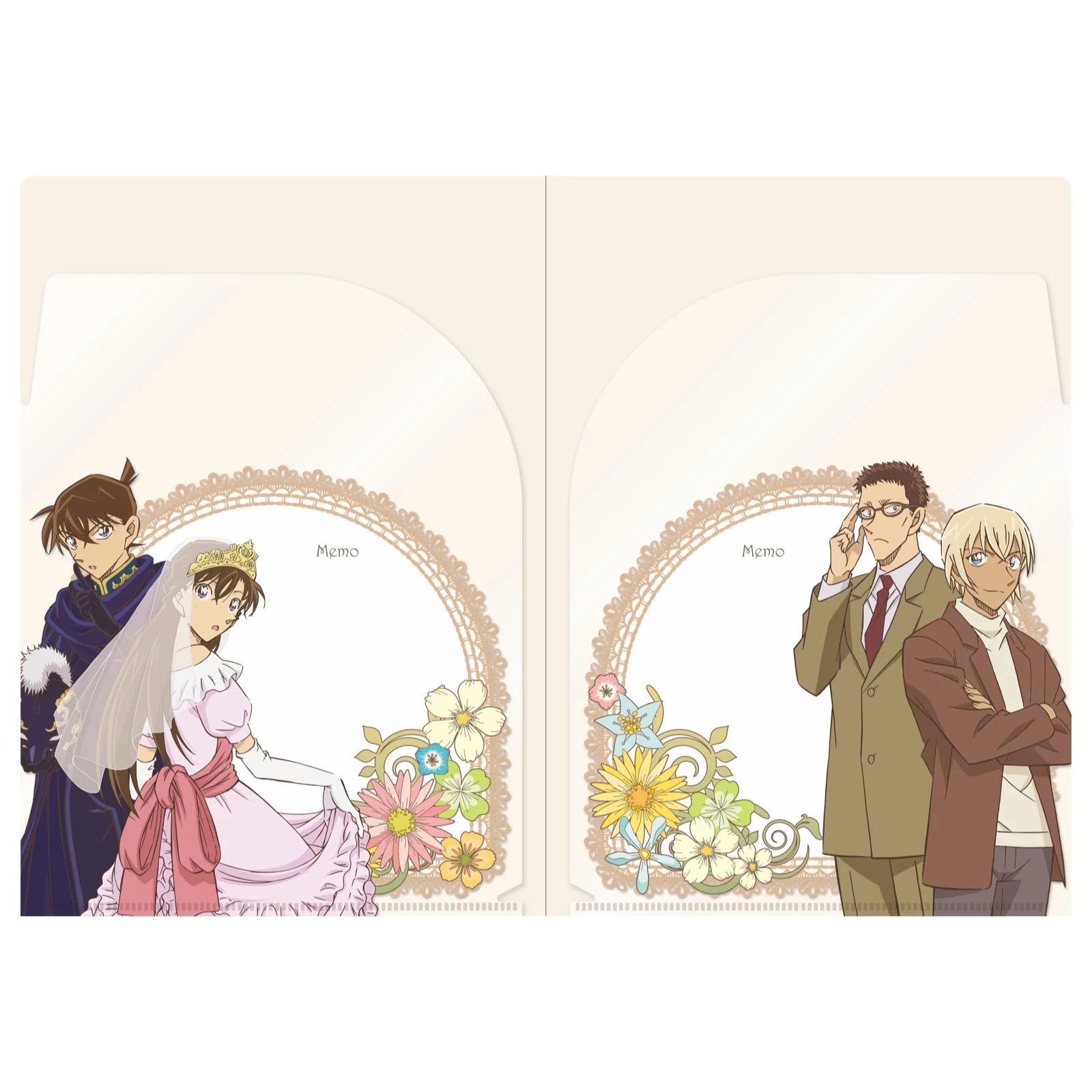 書けるクリアファイルWポケット 名探偵コナン フラワー - Image 3