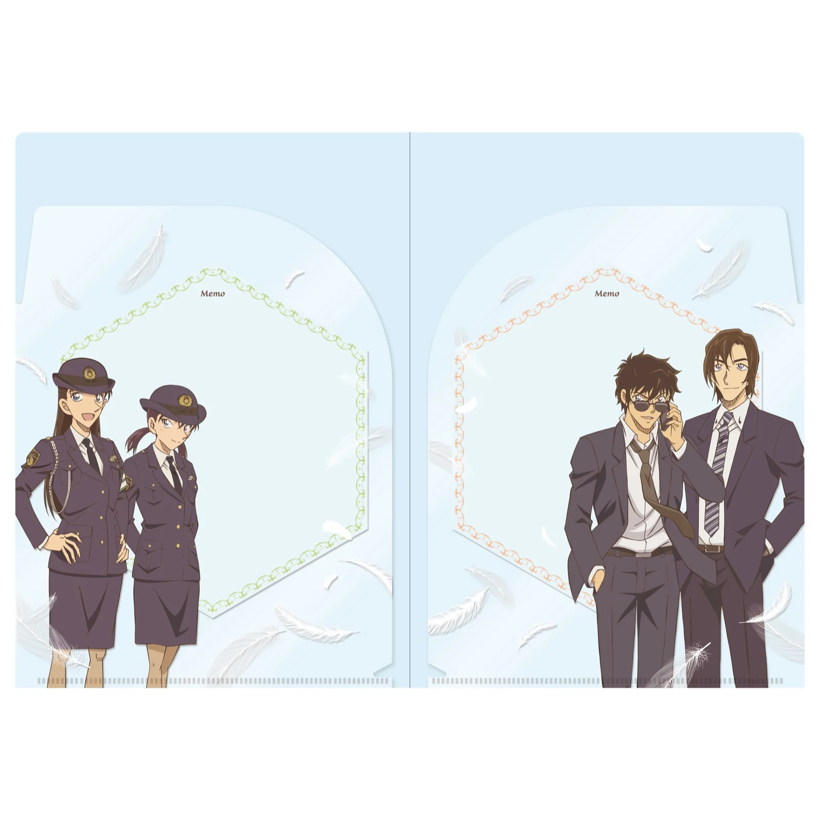 書けるクリアファイルWポケット 名探偵コナン ブルーフラワー - Image 3