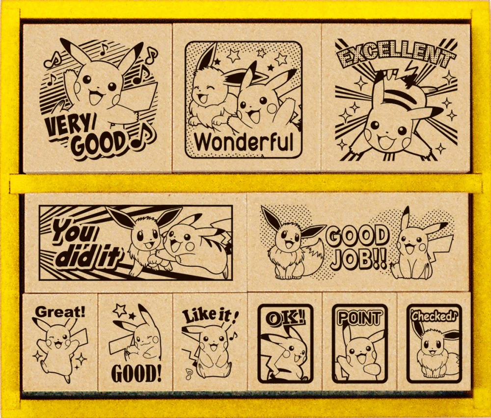 ポケットモンスター 英語の木製ごほうびスタンプ