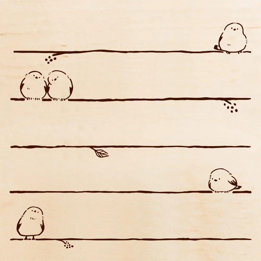 いろどりはんこ シマエナガ ひとやすみ
